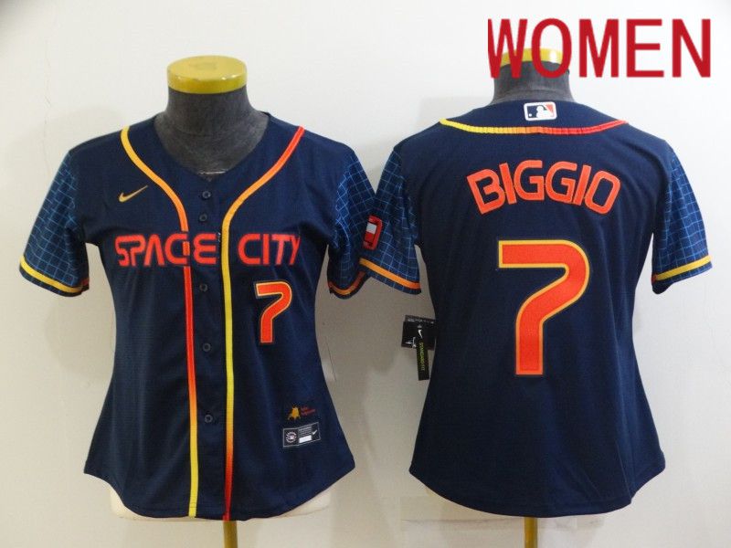 Women Houston Astros #7 Biggio Blue City Edition Game Nike 2022 MLB Jerseys->san diego padres->MLB Jersey